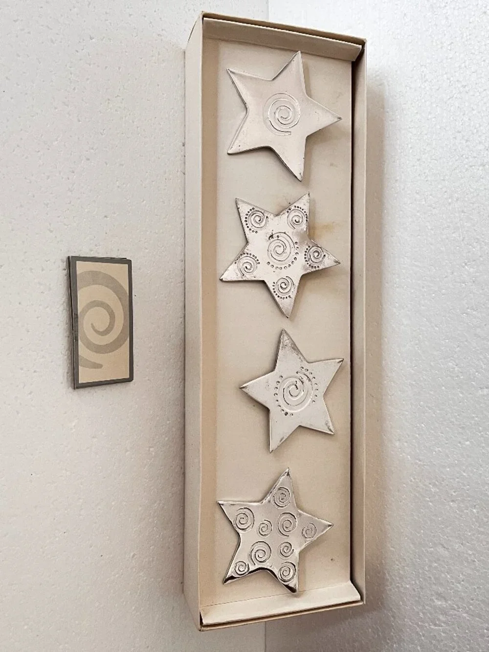 Vintage 90's Pier 1 Silver Plated Star Napkin Rings